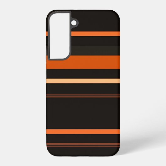 Black and Orange Bold Stripe Pattern Samsung Galaxyケース (裏面)