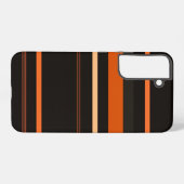 Black and Orange Bold Stripe Pattern Samsung Galaxyケース (裏面横)