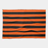 Black and Orange Halloween Stripes  キッチンタオル (横)