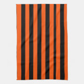 Black and Orange Halloween Stripes  キッチンタオル (縦)