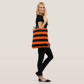Black and Orange Halloween Stripes  トートバッグ (モデル)
