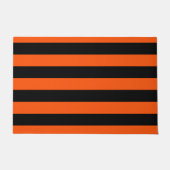 Black and Orange Halloween Stripes  ドアマット (正面)