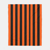 Black and Orange Halloween Stripes  フリースブランケット (正面)