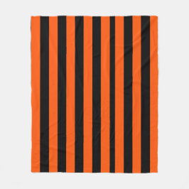 Black and Orange Halloween Stripes  フリースブランケット