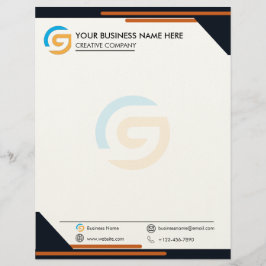 Black and Orange Modern Business Letterhead レターヘッド