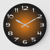 Black and Orange Radial Gradient ラージ壁時計 (正面)