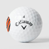 Black and Orange Tiger Strip Design ゴルフボール (ロゴ)
