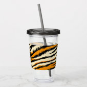 Black and Orange Tiger Stripes Monogram アクリルタンブラー (左)