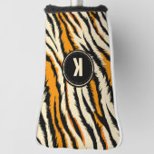 Black and Orange Tiger Stripes Monogram ゴルフヘッドカバー (回転90)
