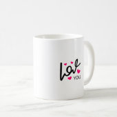 Black and Pinkであなたを愛する コーヒーマグカップ (正面右)