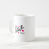 Black and Pinkであなたを愛する コーヒーマグカップ (正面左)