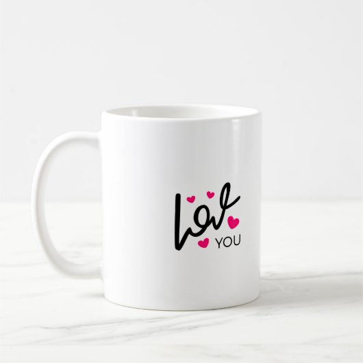 Black and Pinkであなたを愛する コーヒーマグカップ (左)
