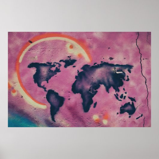 Black and pink abstract art ポスター (正面)