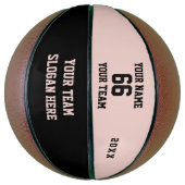 Black and Pink Basketball with Name, Number, Team バスケットボール (縦)