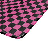 Black and pink checkerboard pattern カッティングボード (角)