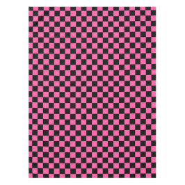 Black and pink checkerboard pattern テーブルクロス