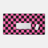 Black and pink checkerboard pattern デスクマット (キーボード&マウス)