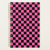 Black and pink checkerboard pattern プランナー手帳 (正面)