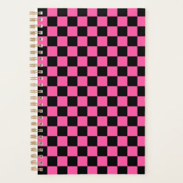 Black and pink checkerboard pattern プランナー手帳