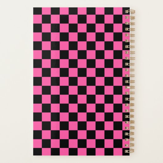 Black and pink checkerboard pattern プランナー手帳 (裏面)