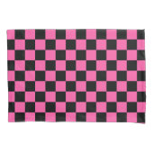 Black and pink checkerboard pattern 枕カバー (正面左)