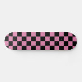 Black and Pink Checkered Print スケートボード (横)
