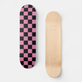 Black and Pink Checkered Print スケートボード (正面)