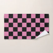 Black and Pink Checkered Print バスタオルセット (ハンドタオル)