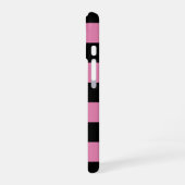 Black and Pink Checkered Print iPhone 16ケース (左側面)