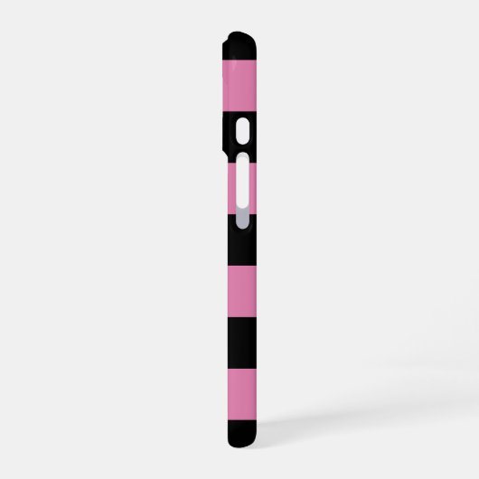 Black and Pink Checkered Print iPhone 16ケース (左側面)