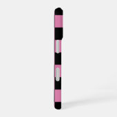 Black and Pink Checkered Print iPhone 16ケース (右側面)