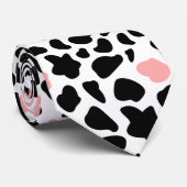 Black and pink cow print ネクタイ (ロール)