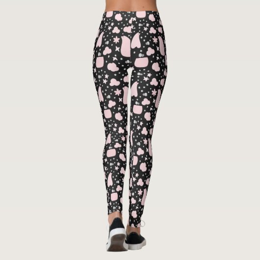 Black and Pink  Design Leggings レギンス (裏面)
