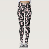 Black and Pink  Design Leggings レギンス (正面)