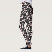 Black and Pink  Design Leggings レギンス (左)