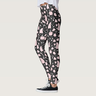Black and Pink  Design Leggings レギンス