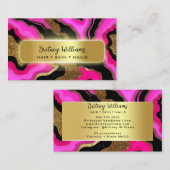 Black and pink Gold Agate 名刺 (正面/裏面)