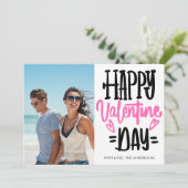Black and Pink Happy Valentine's Day Script Photo  シーズンカード (スタンド正面)