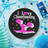 BLACK AND PINK I LOVEチアリーダー紙プレート ペーパープレート (パーティー)