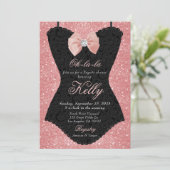 Black and Pink Lace Corset Bridal Lingerie Shower  招待状 (スタンド正面)