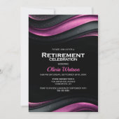 Black and Pink Retirement Party 招待状 (正面)