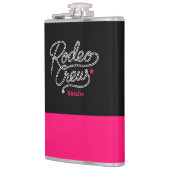 Black and Pink Rodeo Crew Western Bachelorette フラスク (左)