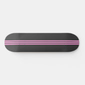 Black and Pink Striped Skate Deck スケートボード (横)