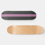 Black and Pink Striped Skate Deck スケートボード (横)