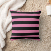 Black and Pink Stripes クッション (ブランケット)