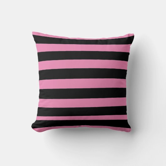 Black and Pink Stripes クッション (正面)