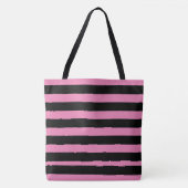 Black and Pink Stripes トートバッグ (正面)