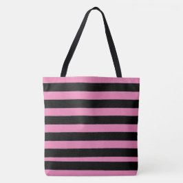 Black and Pink Stripes トートバッグ