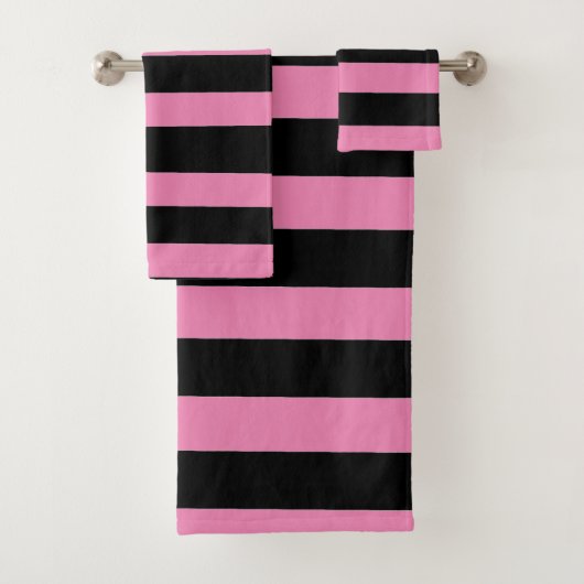Black and Pink Stripes バスタオルセット (インサイチュ)