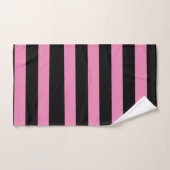 Black and Pink Stripes バスタオルセット (ハンドタオル)